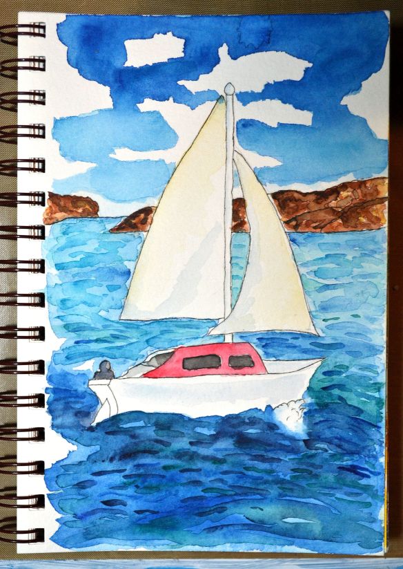sailboat watercolor tutorial